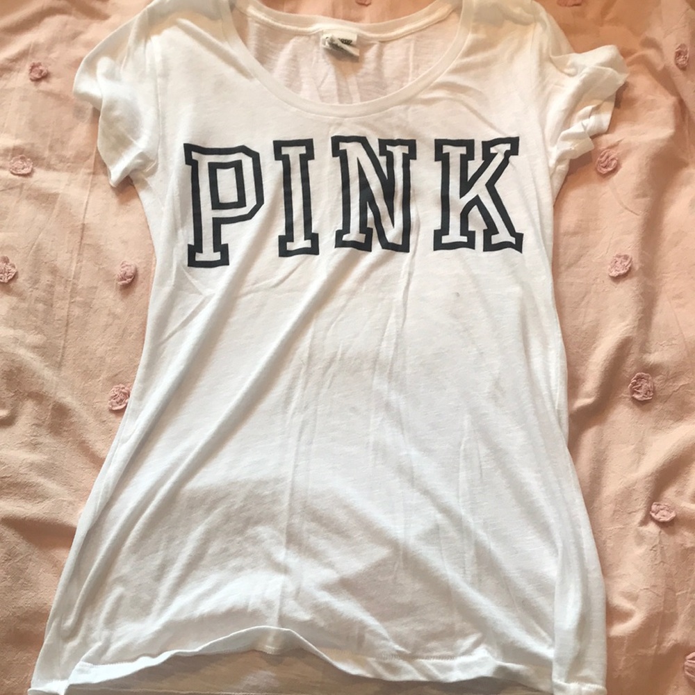 PINK white tshirt